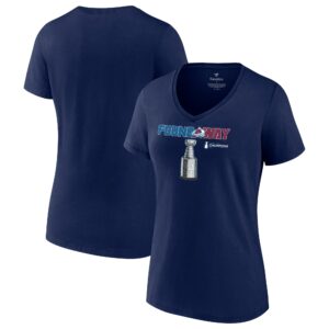 Women's Fanatics Branded Navy Colorado Avalanche 2022 Stanley Cup Champions Celebration V-Neck T-Shirt